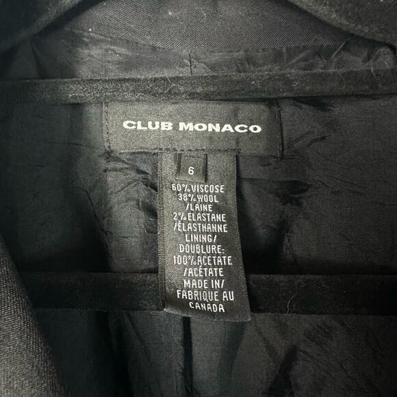 Club Monaco Blazer Wool Viscose Jacket Single Breasted Preppy Business Black 6 - Picture 3 of 7